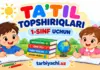 TA’TIL TOPSHIRIQLARI 1-SINF UCHUN
